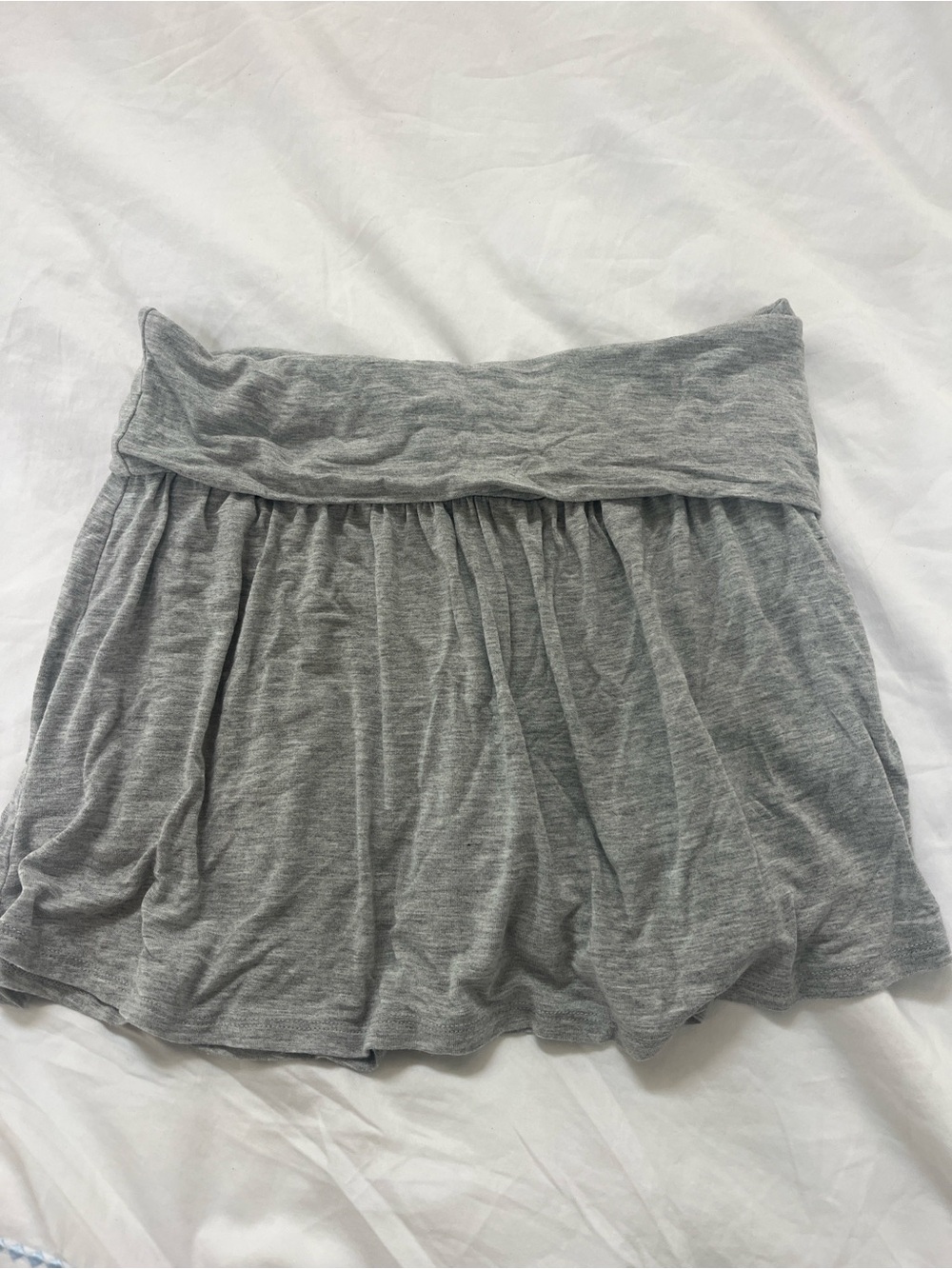 No Boundaries Light Gray Fold-Over Waist Mini Skirt